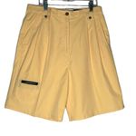 Jamie Sadock High Rise Womens Golf‎ Shorts Size 8 Yellow Pleated Preppy Outdoor Photo 0