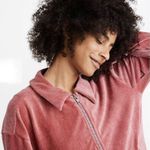 Madewell x Texture & Thread Pink Velour Corduroy Bomber Jacket Size Small Photo 8