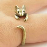 Stainless Steel Gold Mouse Adjustable Ring Sizes 5 Photo 0