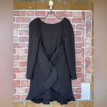 One33 Social Pleated Ruffle Long Sleeve Cocktail Dress size 8 Black Photo 3
