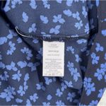 Lush Clothing Lush Shirt Medium Blue Micro Floral Flower Michelle Tie Back Blouse Boho Peasant Photo 6