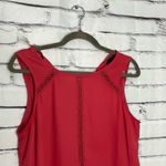 White House | Black Market  Coral Chiffon Sleeveless Blouse Women’s Small Lace Trim Photo 2