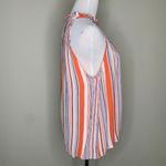 Staccato Gauze Striped Sleeveless Blouse High Neck Sz Medium Photo 3