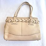 Coach Vintage Legacy Leather Satchel Tote Beige Woven Belt Tassel Charm Y2K Photo 1