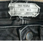 Free People  Black Denim Jeans Size 28 Frayed Hem Distressed Stretch Photo 3