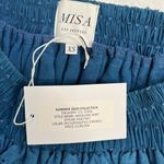 MISA Los Angeles XS Tiered Lagenlook Denim Skirt Indigo Blue Elastic Waist NWT Photo 2