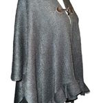 Apt. 9  adorable black sweater wrap with ruffled hem and toggle button design Photo 0
