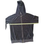 Juicy Couture ‎ Women’s Velour Tracksuit Set Black Hoodie Pants Size L Vintage Photo 3