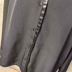 Apparenza Womens Black Button‎ Satin Trim Large Blouse Photo 1
