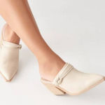 Dolce Vita Sita Mules 7.5 Sand Nubuck Pointed Toe Block Heel Leather Slip On NEW Photo 1