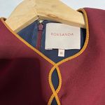 Roksanda Women's size 10 colorblock keyhole long sleeve blouse maroon blue Red Photo 4