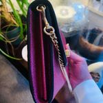 Coach Authentic metallic Crossgrain leather turnlock flap wristlet/Crosby Photo 10