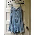 90s moda international Cotton Sleeveless Sweetheart Strappy Denim Romper Size 12 Blue Photo 1
