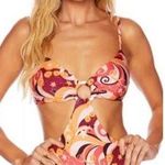 Beach Riot Kirsten 70s Geo Print Cut Out O-Ring One Piece Swimsuit Size Small Photo 0