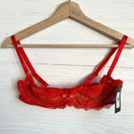 Frederick's of Hollywood Lace Balconette Bra 36B Adjustable Straps Bow Accent Photo 0