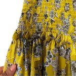 Alexis Gaarza Flared Floral Maxi Skirt Yellow Sz M Photo 3