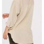 Aerie Offline Women Shirt M Beige Corduroy Quarter Zip Shacket 100% Cotton Photo 5