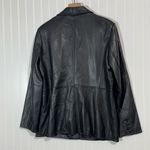 Valerie Stevens Women’s XL Black Leather Blazer Jacket 2 Button Mob Wife Y2K 90s Photo 2