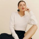 Reformation Harley Cashmere Embroidered Sweater Photo 0