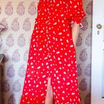 Printfresh x Pencil & Paper Co Hearts Midi Nightgown Dress in Size Large Red Photo 0