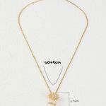 Double Layer Rotable Sunflower Necklace For Women Gold Photo 3