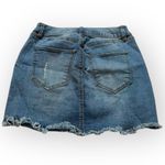 Refuge Distressed Denim Mini Skirt – Size XS – Blue Jean Raw Hem Photo 1