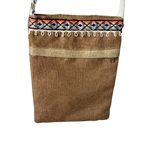 Crossbody Woven Purse Bag 2 Openings with zipper One Size summer beach Brown Photo 5