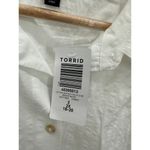 Torrid NWT White Cotton Crop Button Up Collared Long Sleeve Shirt Womens Size 2X Photo 6