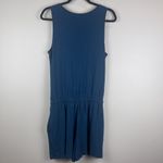 Daily Rituals Womens Romper Shortalls Medium Blue Stretchy Drawstring Loungewear Photo 5