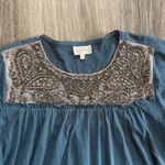 Deletta  Blue Blouse with Embellished Yoke Josephine Top Large Photo 4