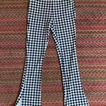 Urban Outfitters BLACK & WHITE GINGHAM PLAID BASIC FLARE SOFT PANTS Photo 0