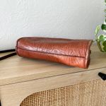 Margot New York | Floral Embossed Tooled Leather Half Moon Crossbody Purse Brown Photo 4