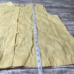 Unbranded 100% Linen Sleeveless Button Up Button Down Shirt Blouse Yellow Large Photo 9