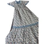 Anthropologie Othilia Titania Flounced Maxi Dress Blue Floral Size Small Photo 6