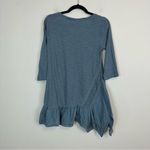 LOGO By Lori Goldstein LOGO | Dusty Blue 3/4 Sleeve Ruffle Lagenlook Tunic Size XS Photo 3