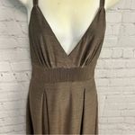 Adam Lippes  Strappy V neck sexy bronze shimmer fit and flared dress size 4 Photo 3