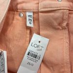 Loft NWT Peach Pink Denim High Rise The Cut Off Jean Shorts Size 25 Photo 4