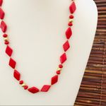 Trifari Red & Gold Bead Necklace Photo 1
