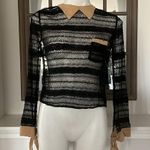 Opening Ceremony  Sheer Lace Blouse in Black, Size S Photo 8