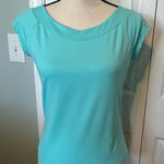 Hillard & Hanson  Womens Size XS‎ Teal Fitted Top Blouse Boatneck Coastal Preppy Photo 0
