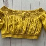 Free People Dancing Till Dawn Off the Shoulder Top Blouse Citrus Honey Photo 0