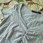 Brandy Melville Blue cotton floral babydoll top Photo 1