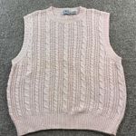 Le Moda Vintage Pink Cable Knit Cotton Blend Sweater Vest Womens XL Retro 80's Photo 8