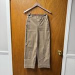 Spanx Stretch Twill Cropped Wide Leg Pull On Pants Tan Taupe Cedar Small Photo 15