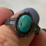 Vintage Turquoise and Sterling Silver Ring Womens Southwestern Western Native Green Photo 0