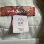 Marina Luna White Linen Blend Blazer Timeless Classic Sz XL Soft Girl Euro Style Photo 2