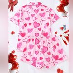 Two Piece Pajama Shorts Set Hearts Love Pink Women’s Pj’s Sz S NWOT Photo 1