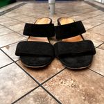 Sophia Milano 9 Black Suede Block Heel Leather Women's Sandals Made In Italy Italian Summer Shoes Photo 8