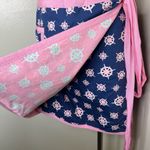 Vineyard Vines Wrap Skirt Womens 6 Blue Pink Compass Print Mini Nautical Cotton Photo 2