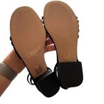 J.Crew NWT  Block Heel Multi Strap Leather Suede Black Sz 8.5 Photo 2